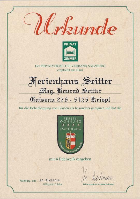 Ferienhaus Seitter Krispl Zewnętrze zdjęcie